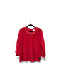 2397-A O-Neck Sparkle Neck Det Chiff Slv Red