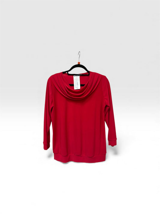 2647-2-3-4 Cowel Neck Dressy Top Red