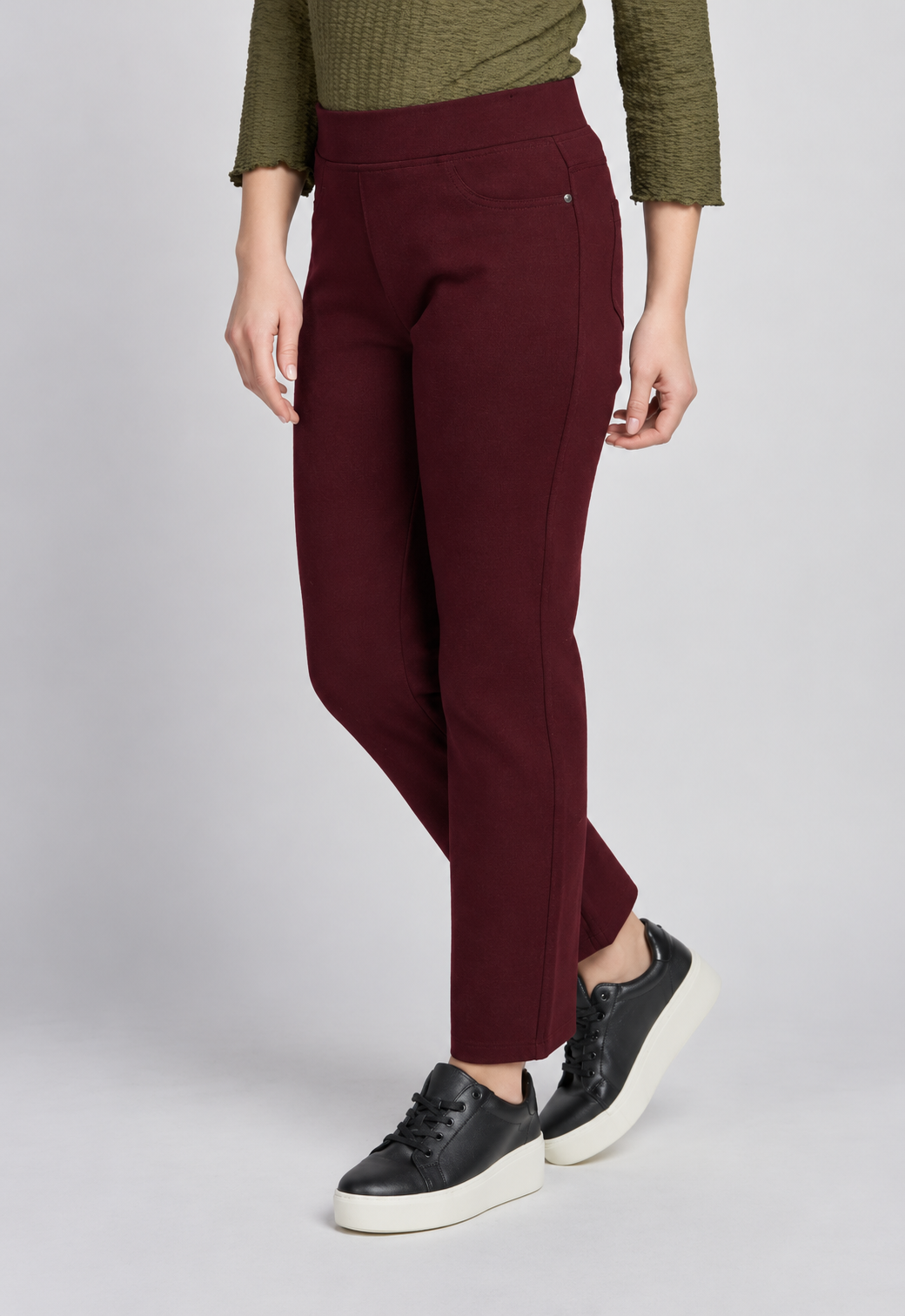 280T Poppy POPPY STRAIGHT LEG FIT SCULPTING FABRIC WINE