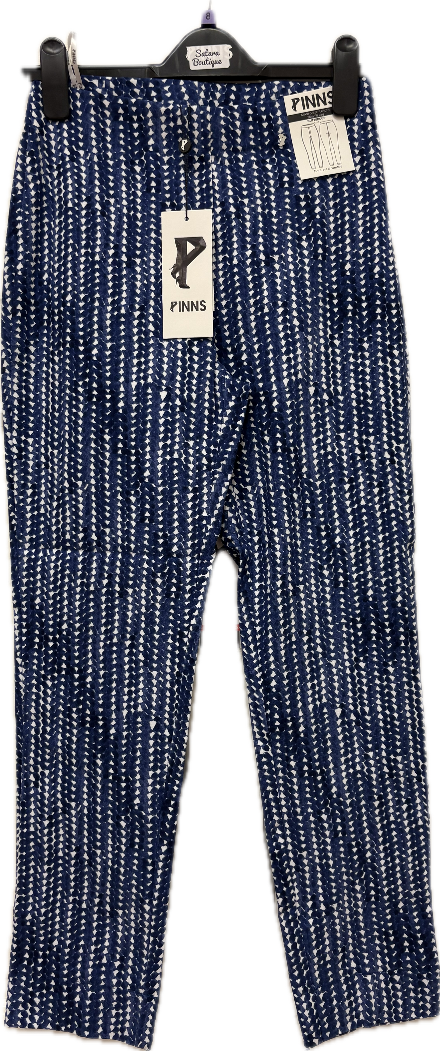 302Ct Buttercup Print Ankle Bengaline Blue/White