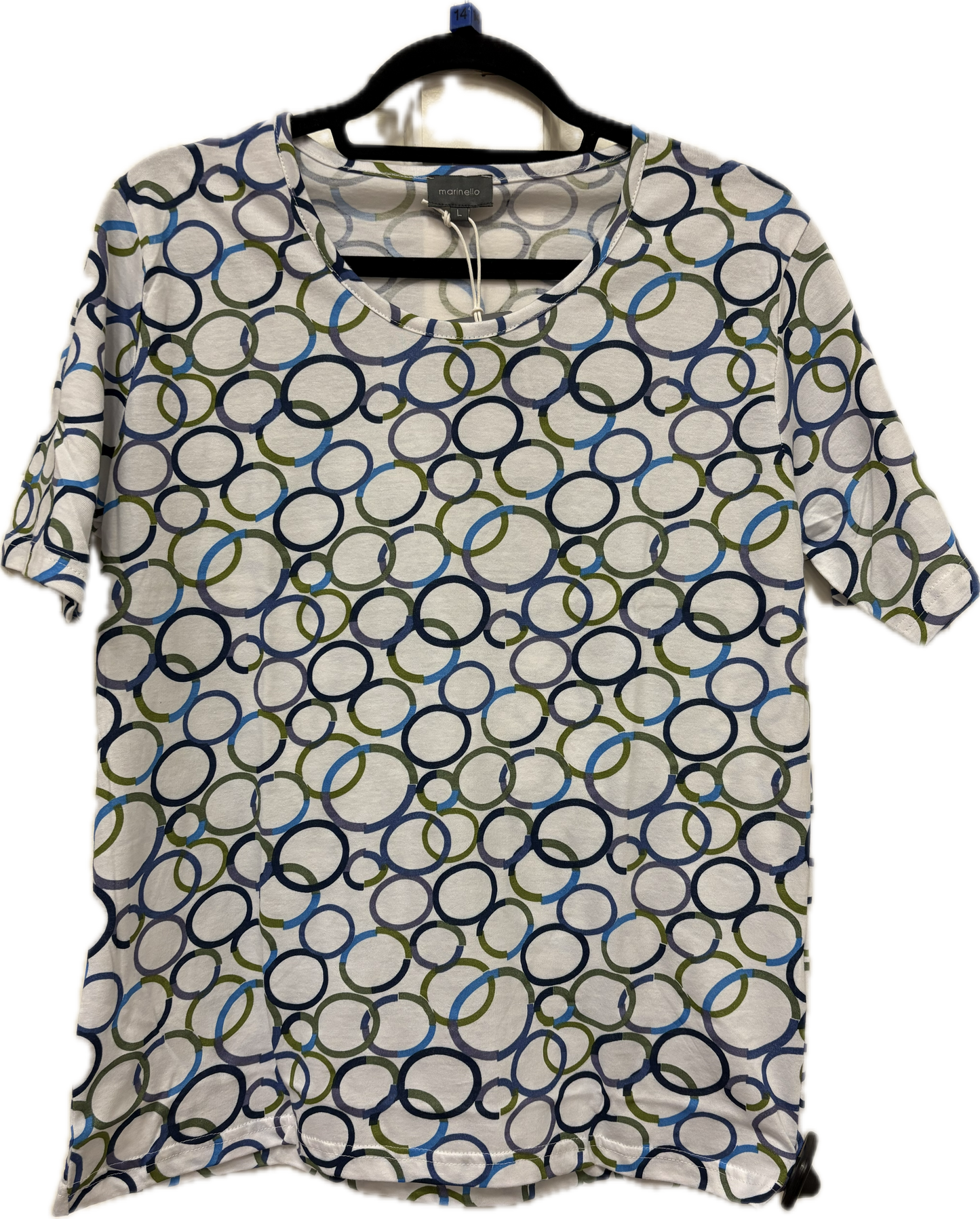 31124 Circle Print Tee Green/Navy