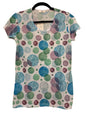 31286 Round Nck Circle Pattern T White/Green/Blue