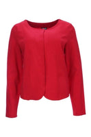 315910 Short Fitted One Button Cardigan Red