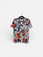 31903 S/S Print Polo Shirt Blue/Coral