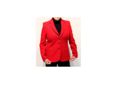 320-000 Boiled Wool Blazer Red
