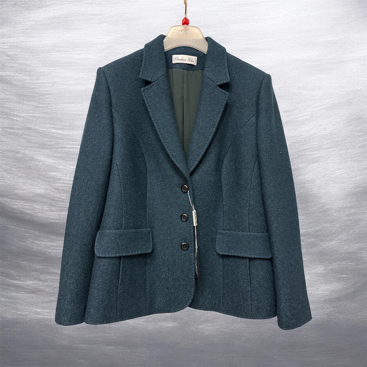 320-000-Bottle-Green 320-000 Boiled Wool Blazer Bottle Green Red