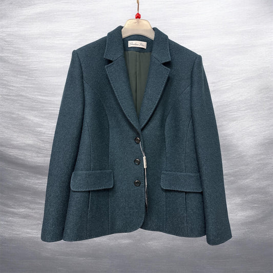 320-000-Bottle-Green 320-000 Boiled Wool Blazer Bottle Green Red