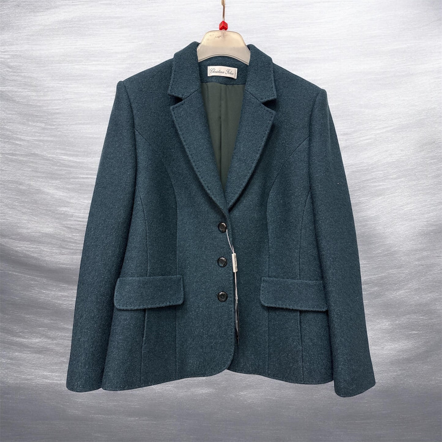 320-000 Boiled Wool Blazer Bottle Green