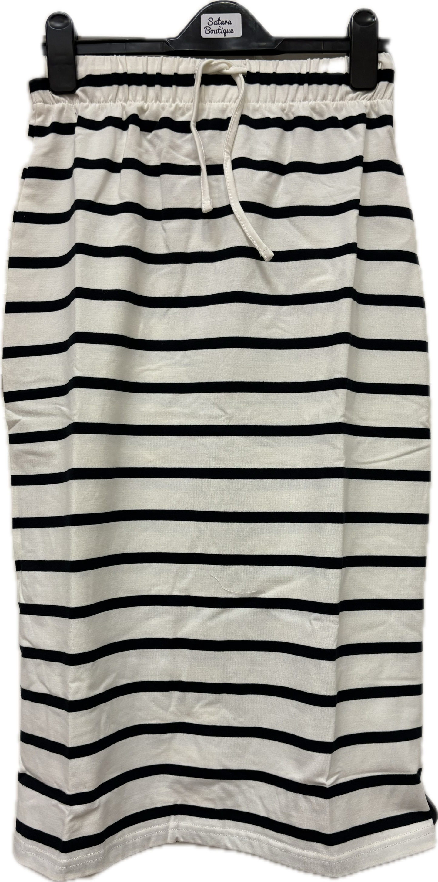 32251 Midi Skirt Matching Tee Striped Black/White