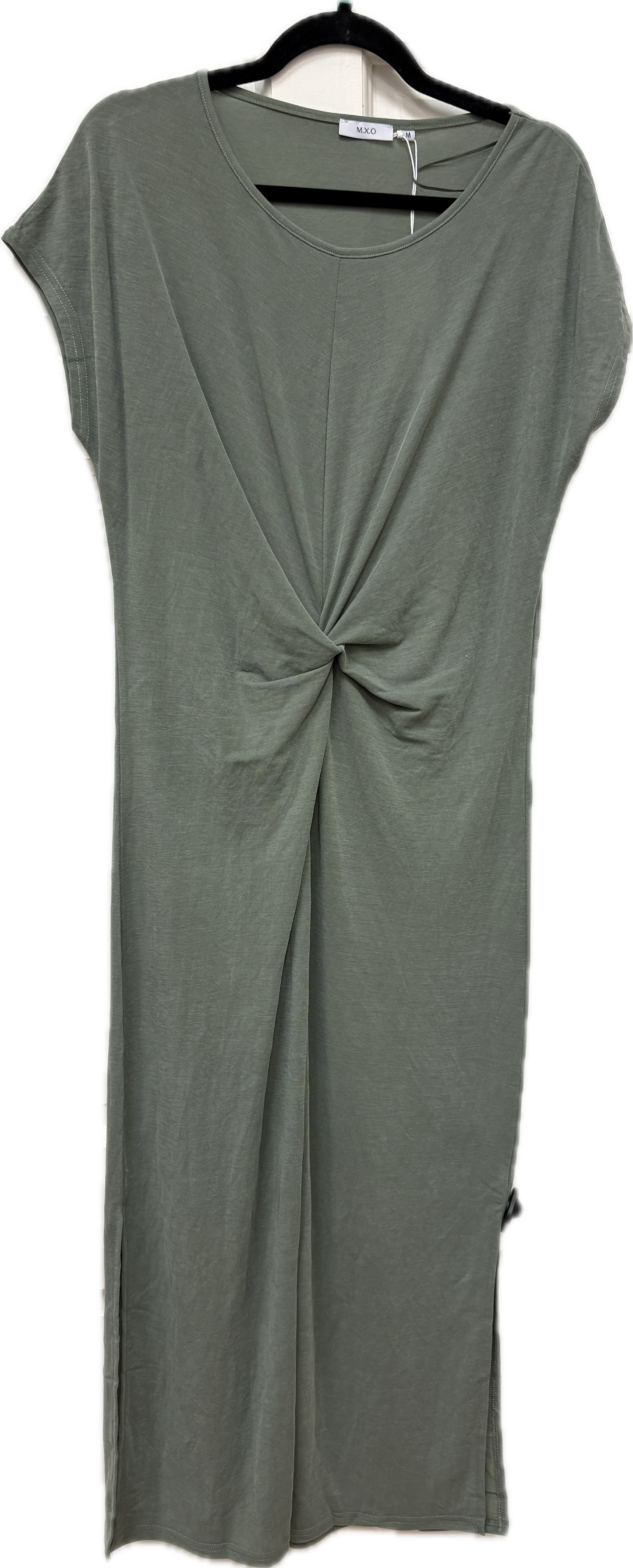 32263 Casual Midi Dress Knot Front Khaki