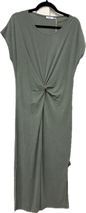 32263 Casual Midi Dress Knot Front Khaki