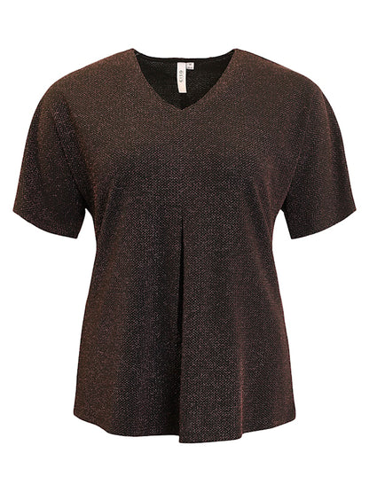 330-40040 v-neck sequence top Black/Gold