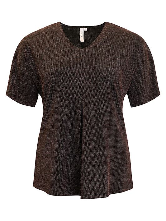 330-40040 v-neck sequence top Black/Gold