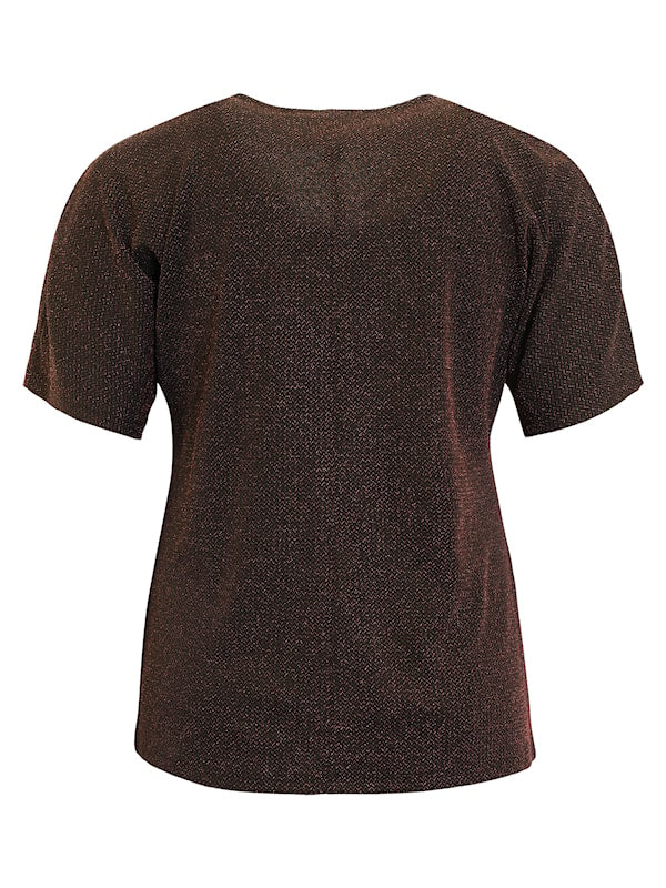 330-40040 v-neck sequence top Black/Gold