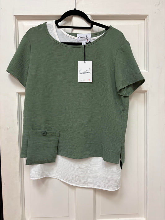 33595 2 LAYER S/S TOP + S/L TOP Sage