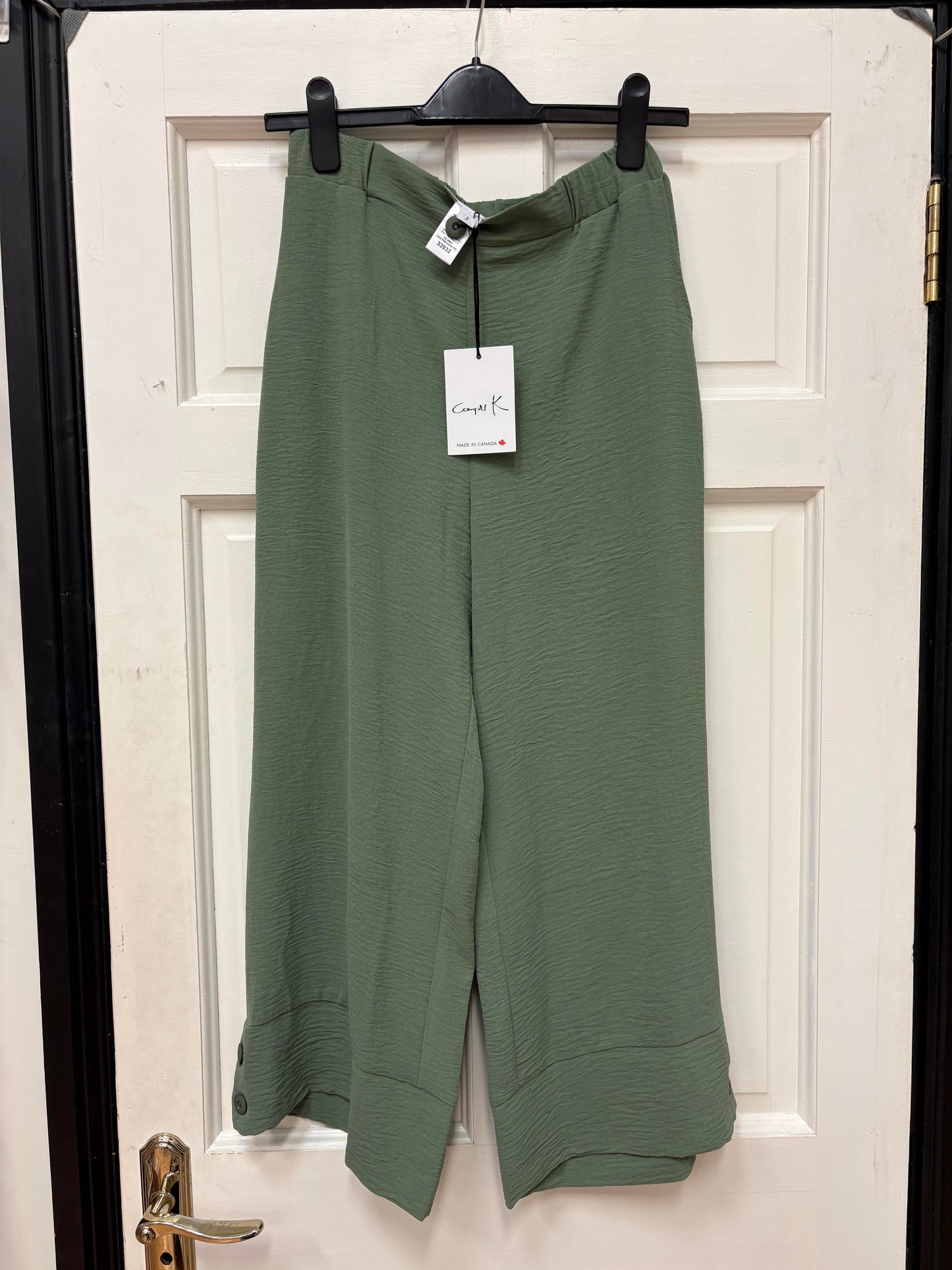 33932 WIDE LEG 7/8 LENGTH TROUSERS Green