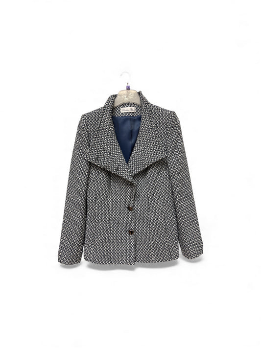 340-000 Tweed Funnel Neck Short Jacket Navy