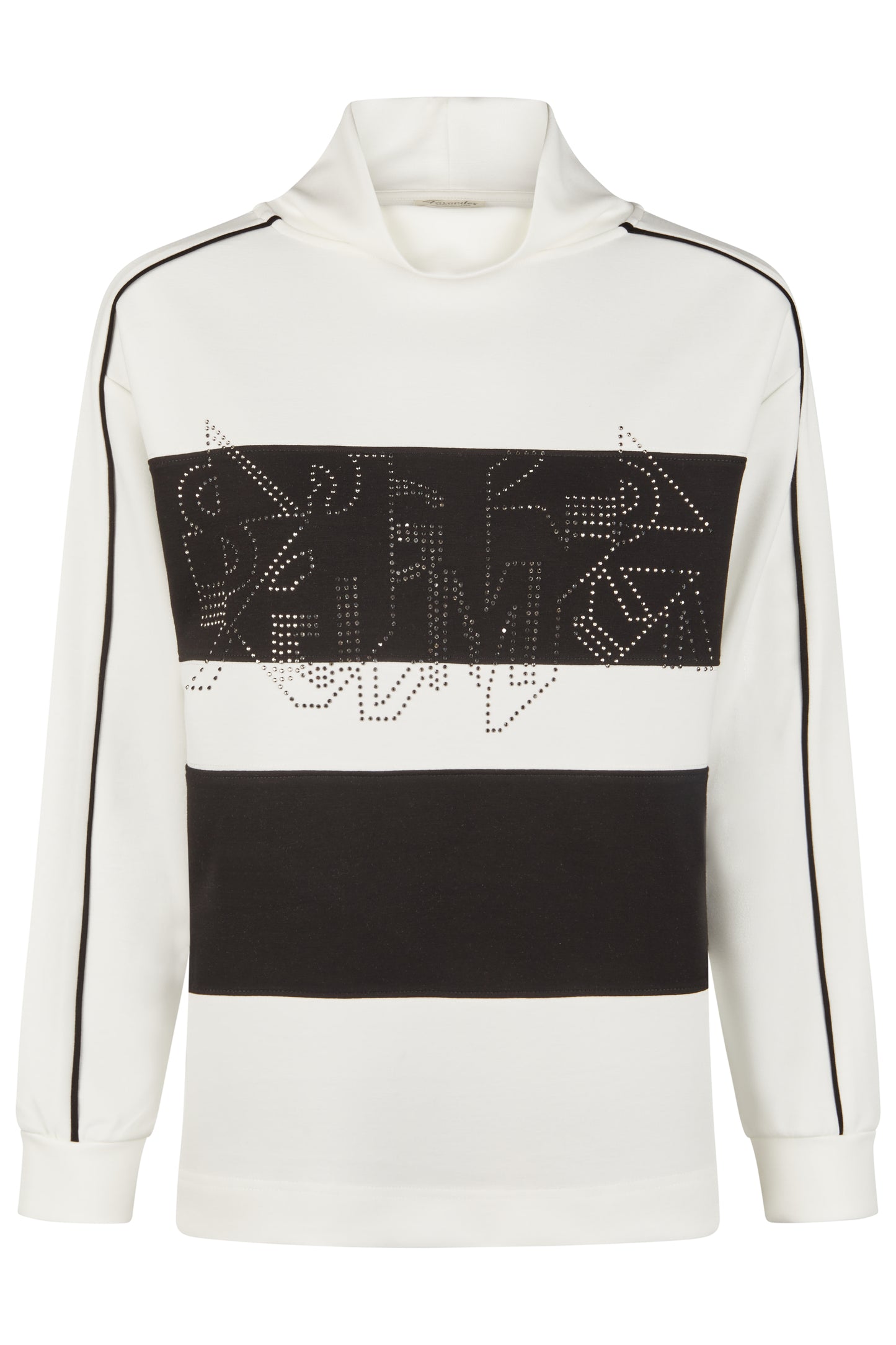 35610052 Stud Detail Sweater Black/Cream