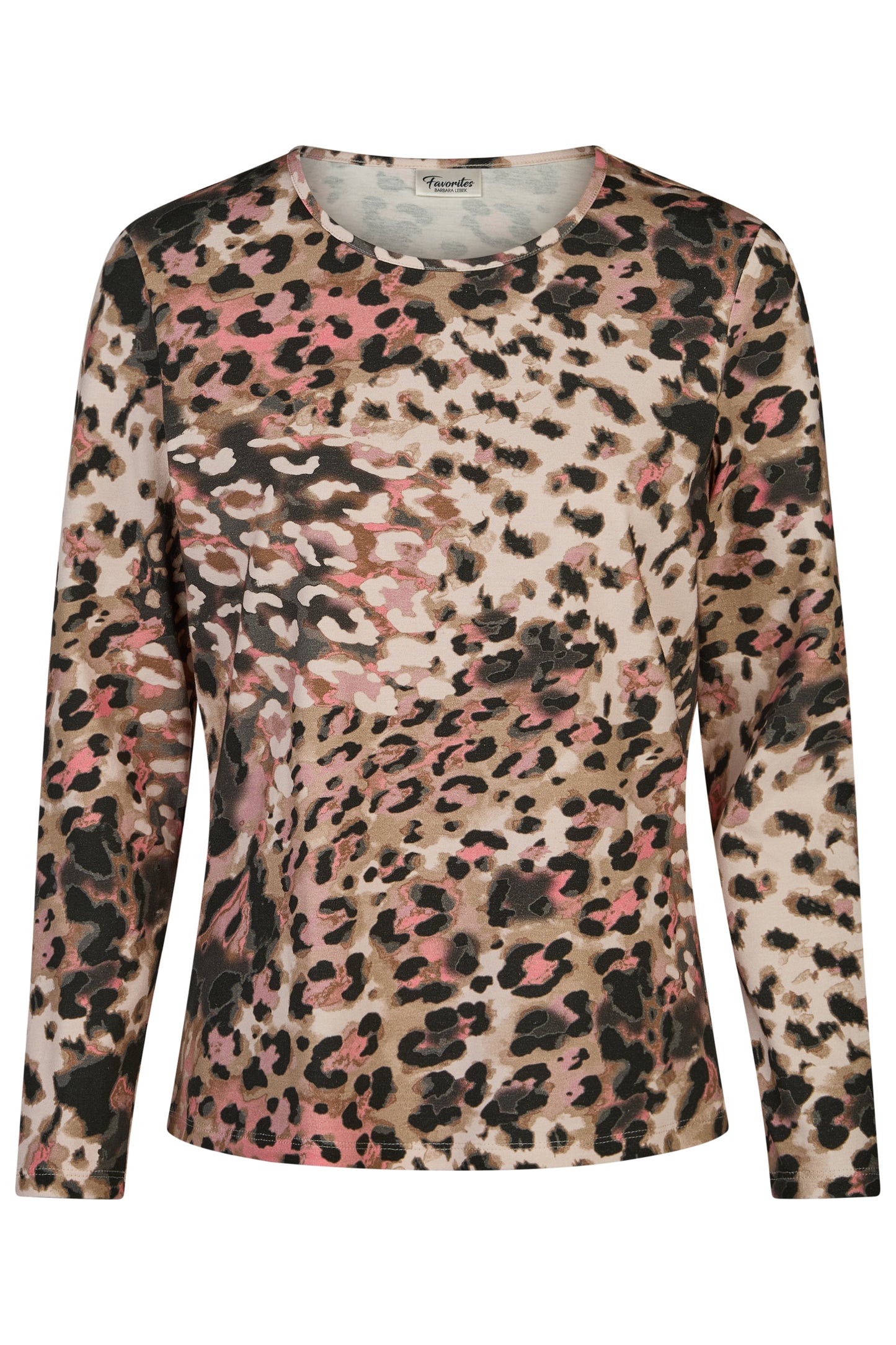 37190052 O Neck Top Long Sleeve Nude/Black