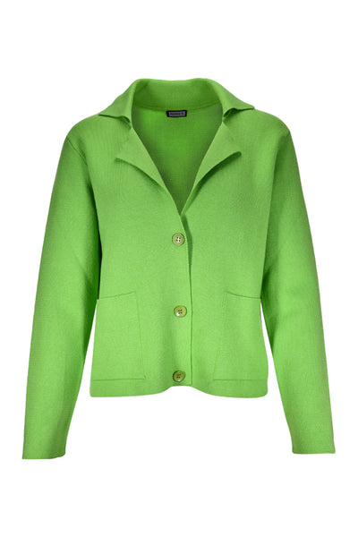 383330 Jacket Style 3 Button Collar Card Green