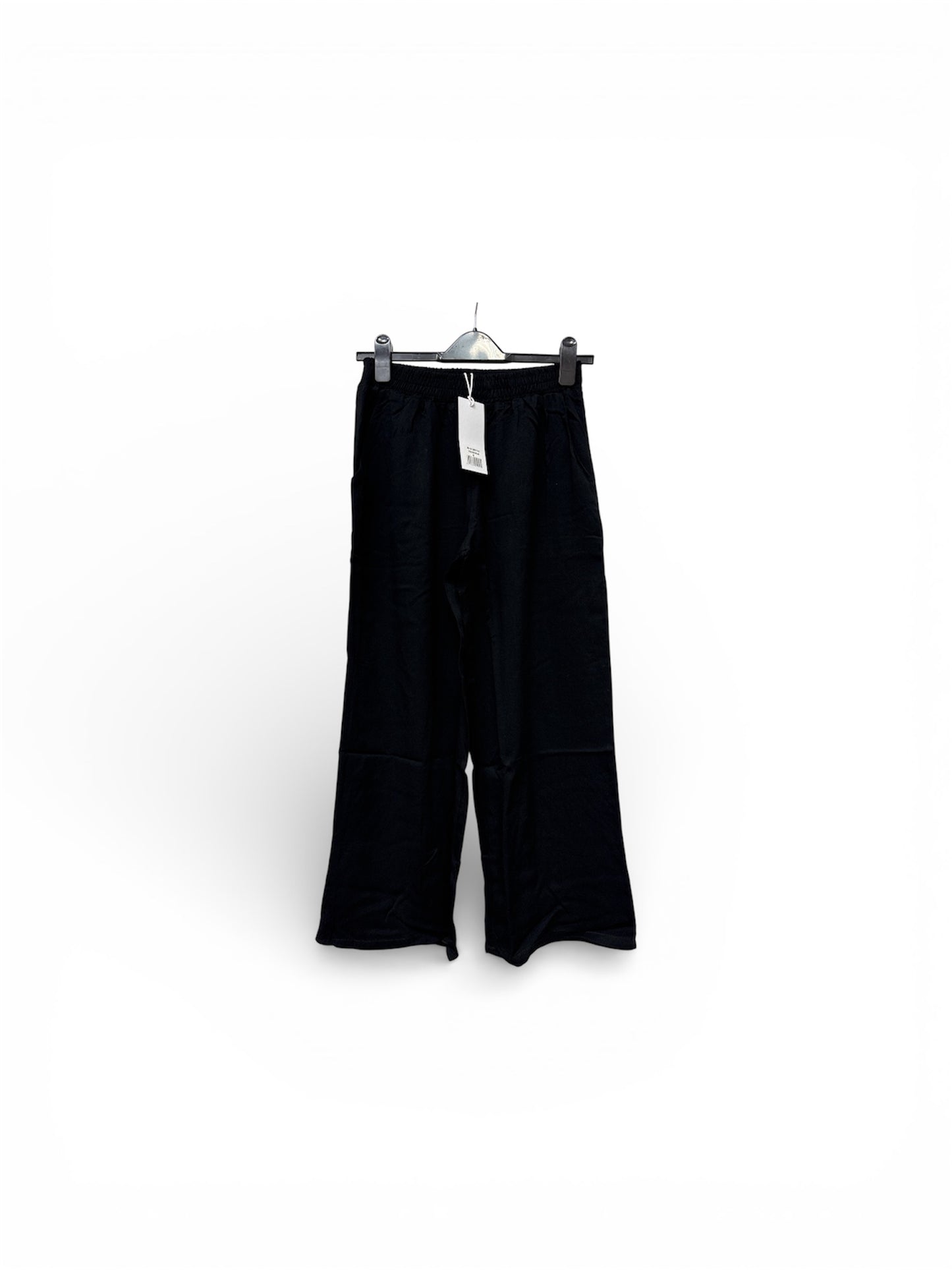38910 Wide Leg Cotton Pull Up 7/8 Trouse Black