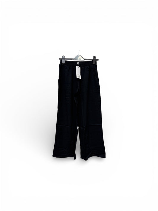 38910 Wide Leg Cotton Pull Up 7/8 Trouse Black