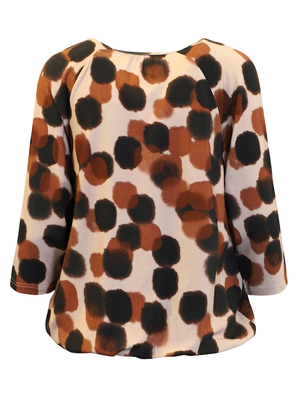 360-40096 O NECK 3/4 SLEEVE TEE BURNT ORANGE/BROWN