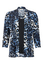 4016-3780 2Piece Printed Top 3/4 Sleeve Blue/Black