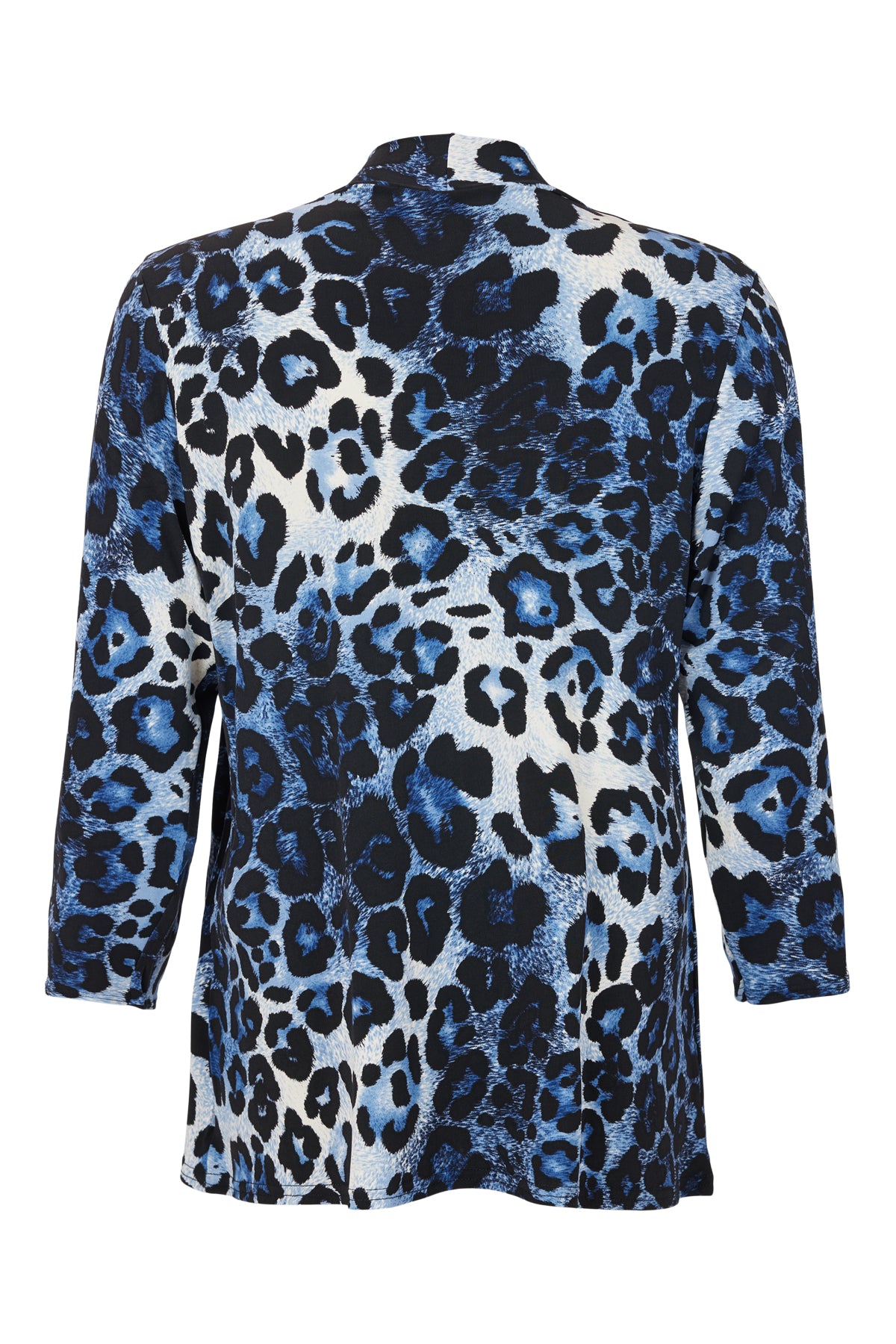 4016-3780 2Piece Printed Top 3/4 Sleeve Blue/Black