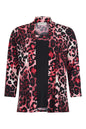 4016-3780 2Piece Printed Top 3/4 Sleeve Pink/Black