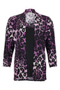 4016-3780 2Piece Printed Top 3/4 Sleeve Purple/Black