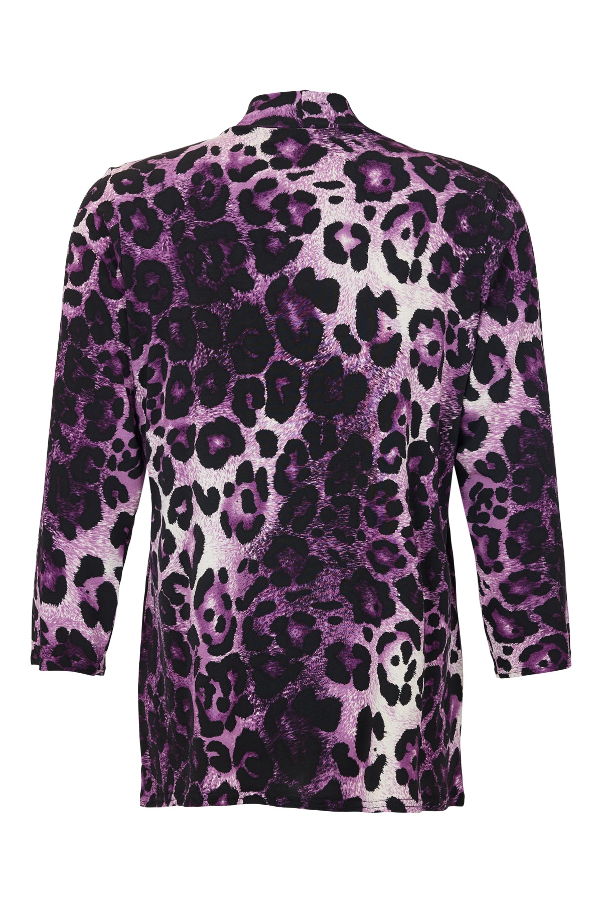 4016-3780 2Piece Printed Top 3/4 Sleeve Purple/Black