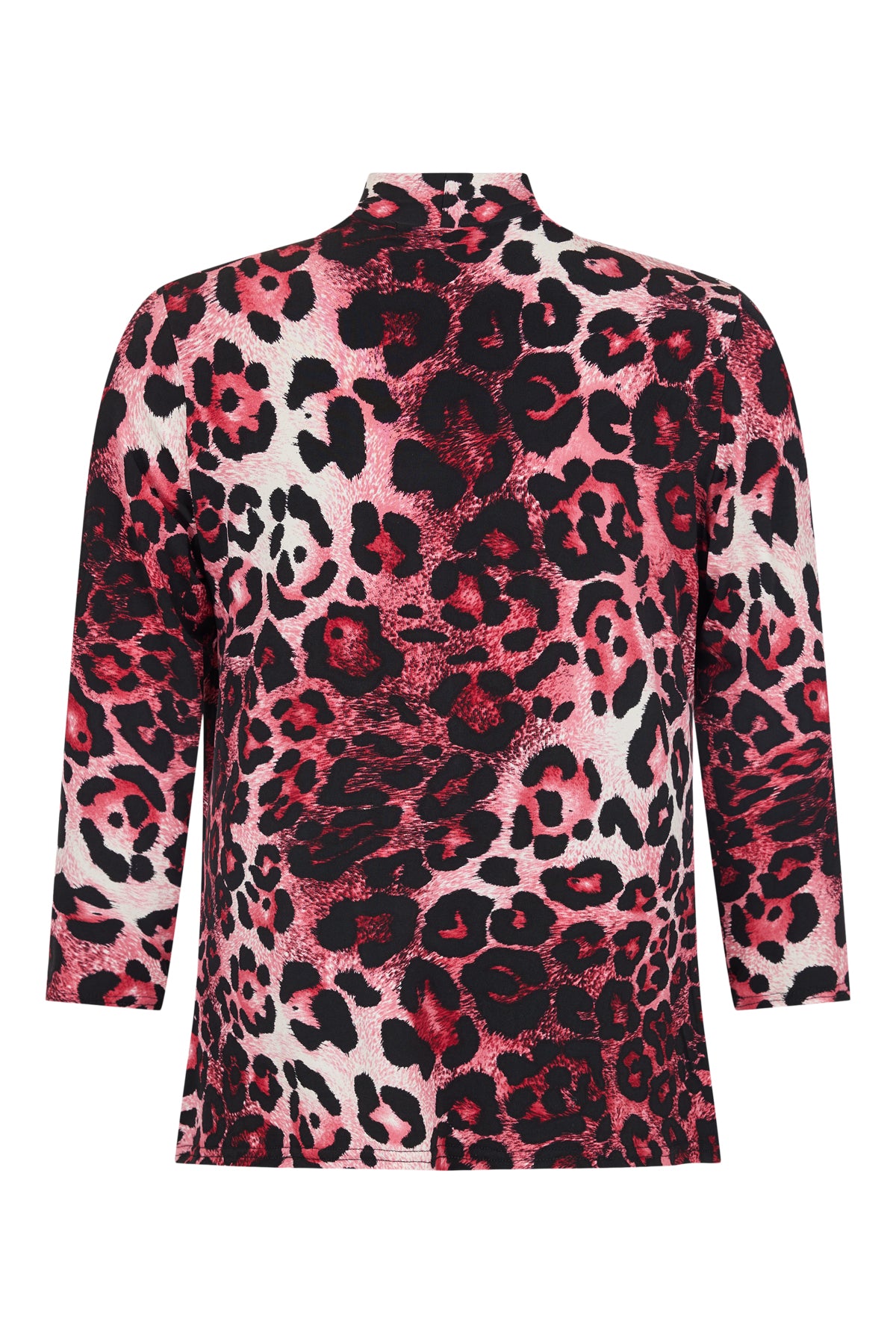 4016-3780 2Piece Printed Top 3/4 Sleeve Pink/Black