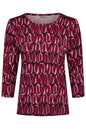 40620052 O Neck Top O Print Grape/Black