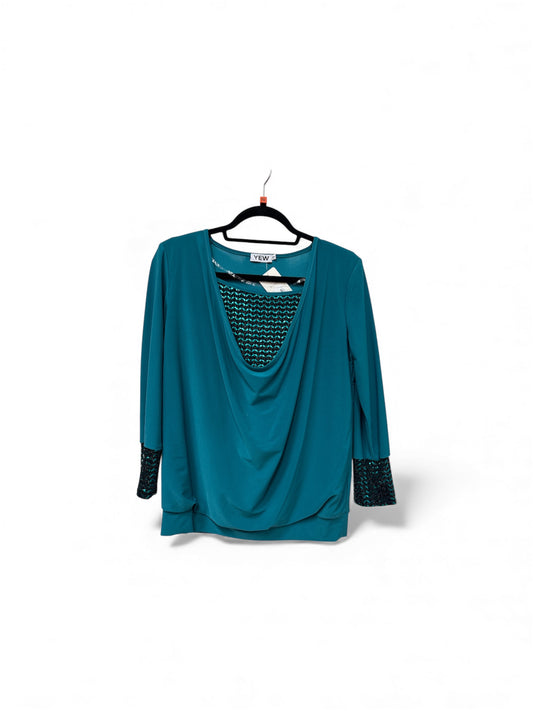 4078 Sequence V And Cuff Detail L/Sl Top Green