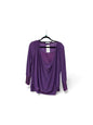 4078 Sequence V And Cuff Detail L/Sl Top Purple