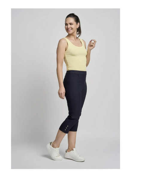 408C Figure Sculpting 3/4 Trousers Navy