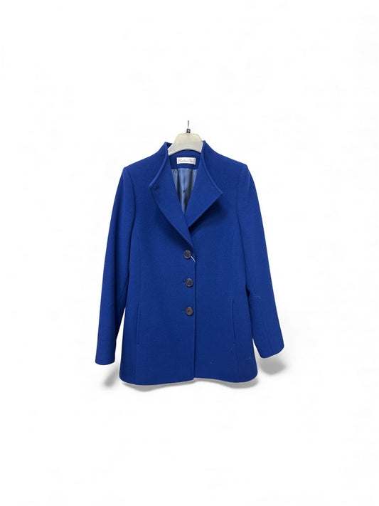 412-4490 High Fold Back Collar Hip Coat Royal Blue
