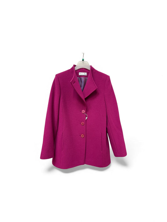 412-4490 High Fold Back Collar Hip Coat Raspberry