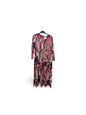 4138 O Neck Print L/Sl Dress Pink/Black