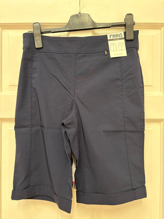416Sh BENGALINE TURN UP SHORTS POCKETS Navy