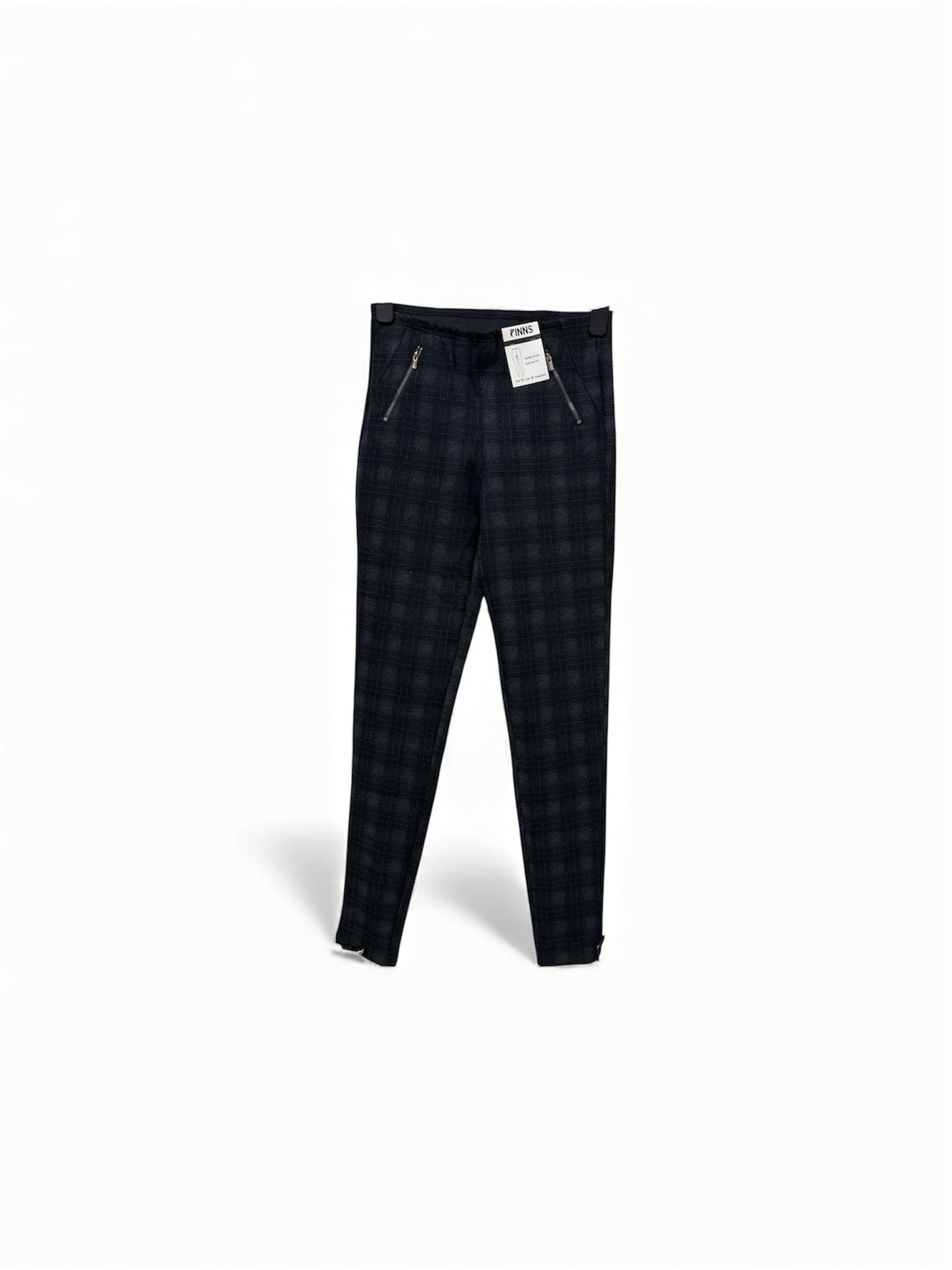 420T Check Slim Leg Zip Pocket Winter Le Grey