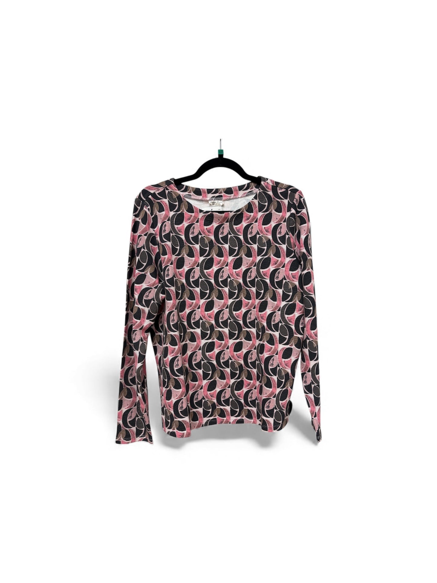 42150052 O Neck L/Sl Top Pink/Black