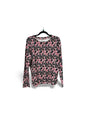 42150052 O Neck L/Sl Top Pink/Black