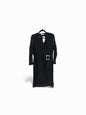 4299 Mesh Printed Buckle 3/4 Slve Dress Black