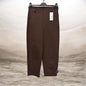 4897463 Pin Tuck Bottom Elastic Trousers Brown