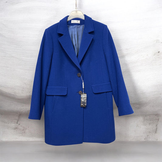 503-4058 Hip Length Stitich Detail Wool Royal Blue