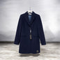 503-4058 Hip Length Stitich Detail Wool Navy