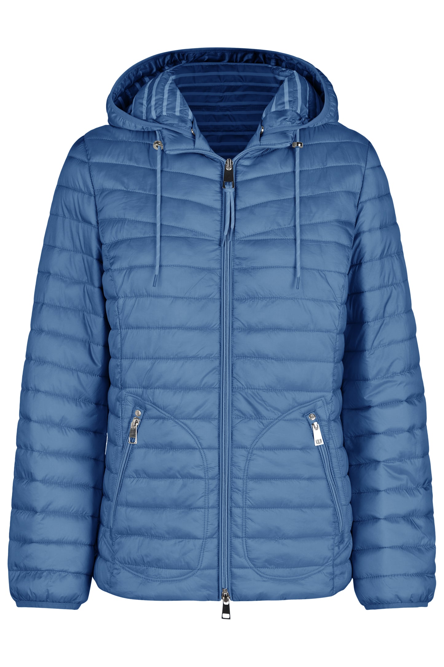 50490062 Padded Short Stripe Detail Coat Blue