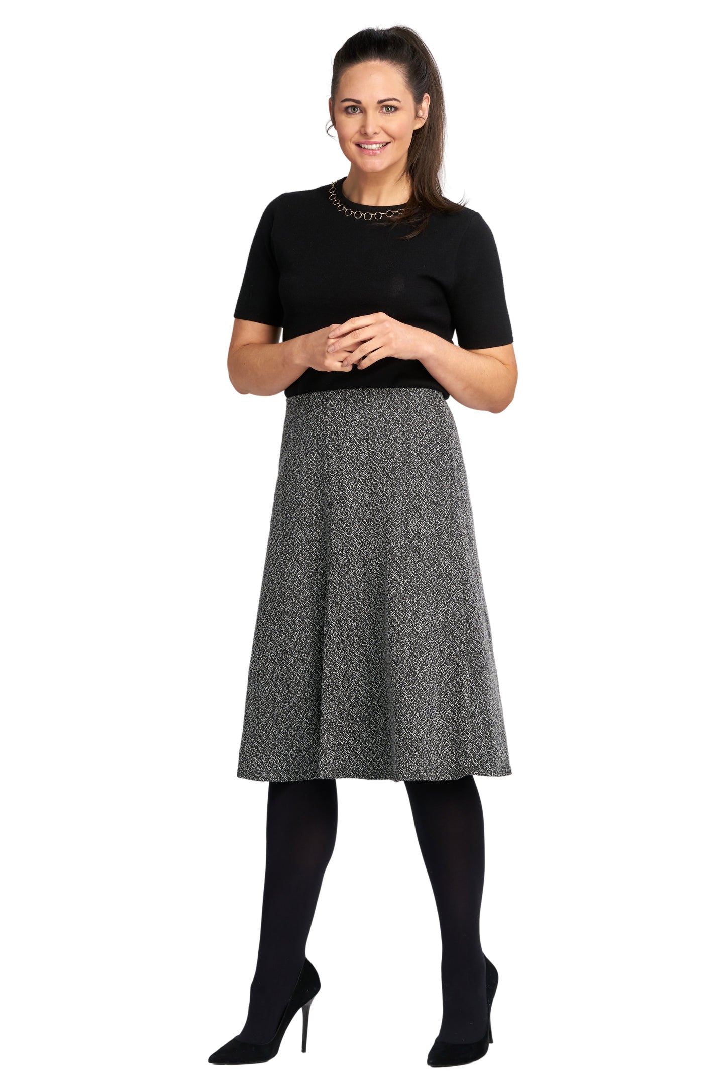 532Sk 4 PANNELLED ELASTICATED SKIRT Grey